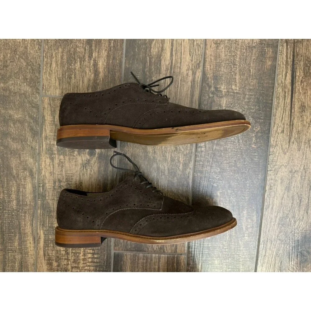 Banana Republic Ortholite Size 10M Brown Suede‎ Longwings Wing Tip Dress Shoes